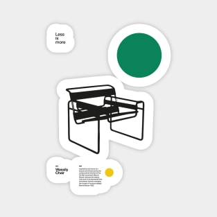 Wassily Chair, Marcel Breuer, Minimal Furniture Bauhaus Design Sticker